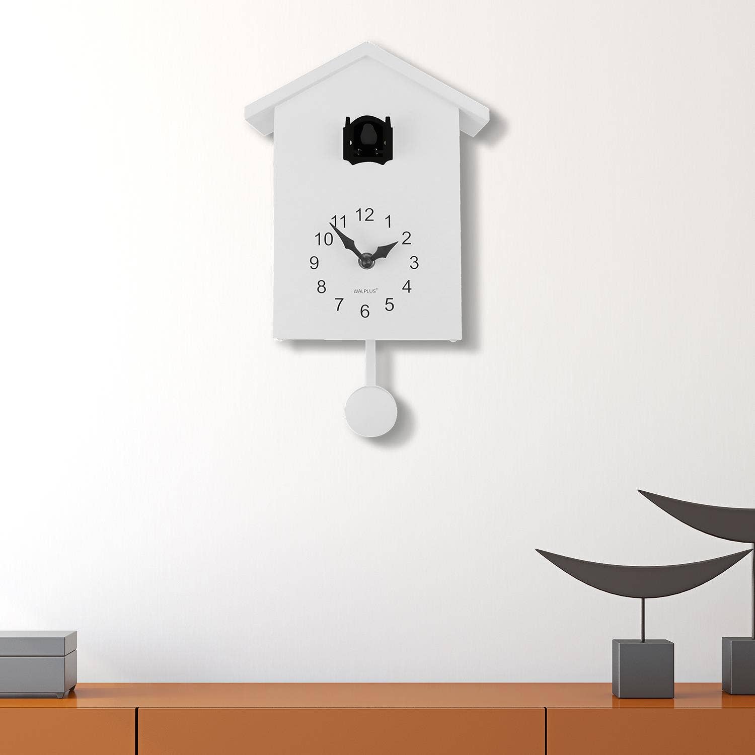 Walplus - Wholesale Wall Clock - White Cuckoo Clock - Yellow Window3