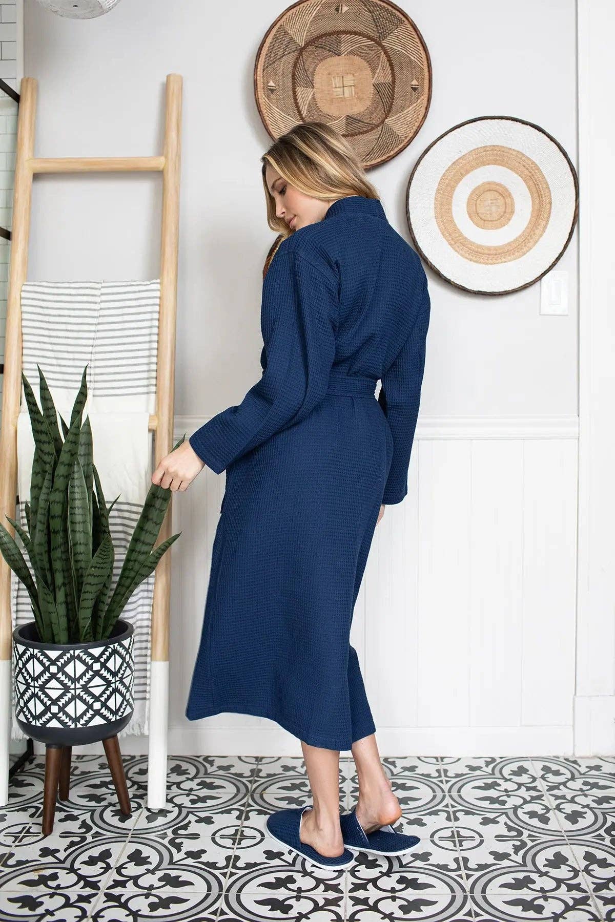 Lotus Linen - Wholesale Robe - Women's - Lightweight Cotton Waffle Robe for Women- SPA Bathrobe9