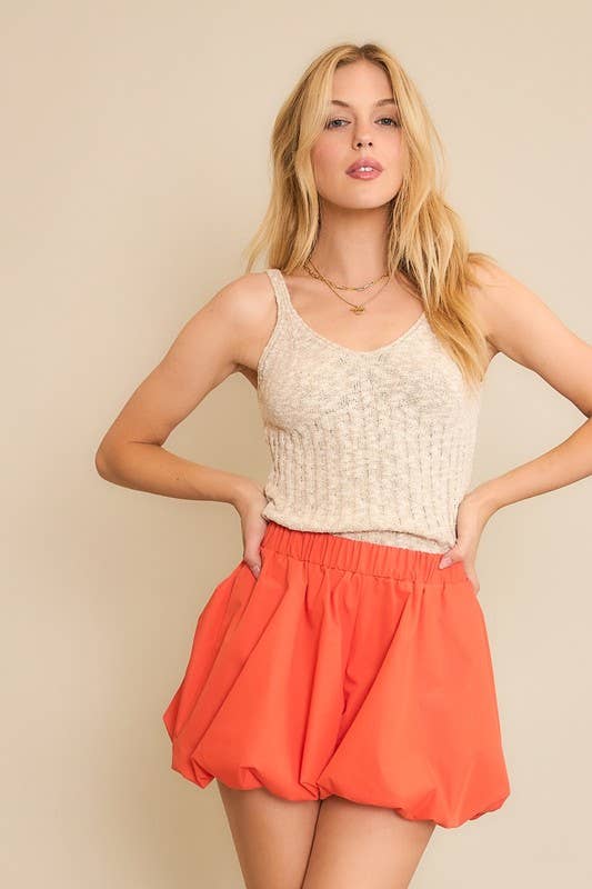 Pink Irene Wholesale - Wholesale Pants - Women's - COTTON BUBBLE BALLON MINI SHORT WITH ELASTIC WAIST18