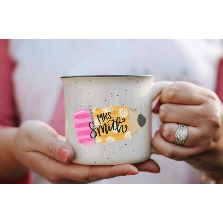 Custom Pencil Teacher koffiemok voor wholesale door Doodles By Rebekah