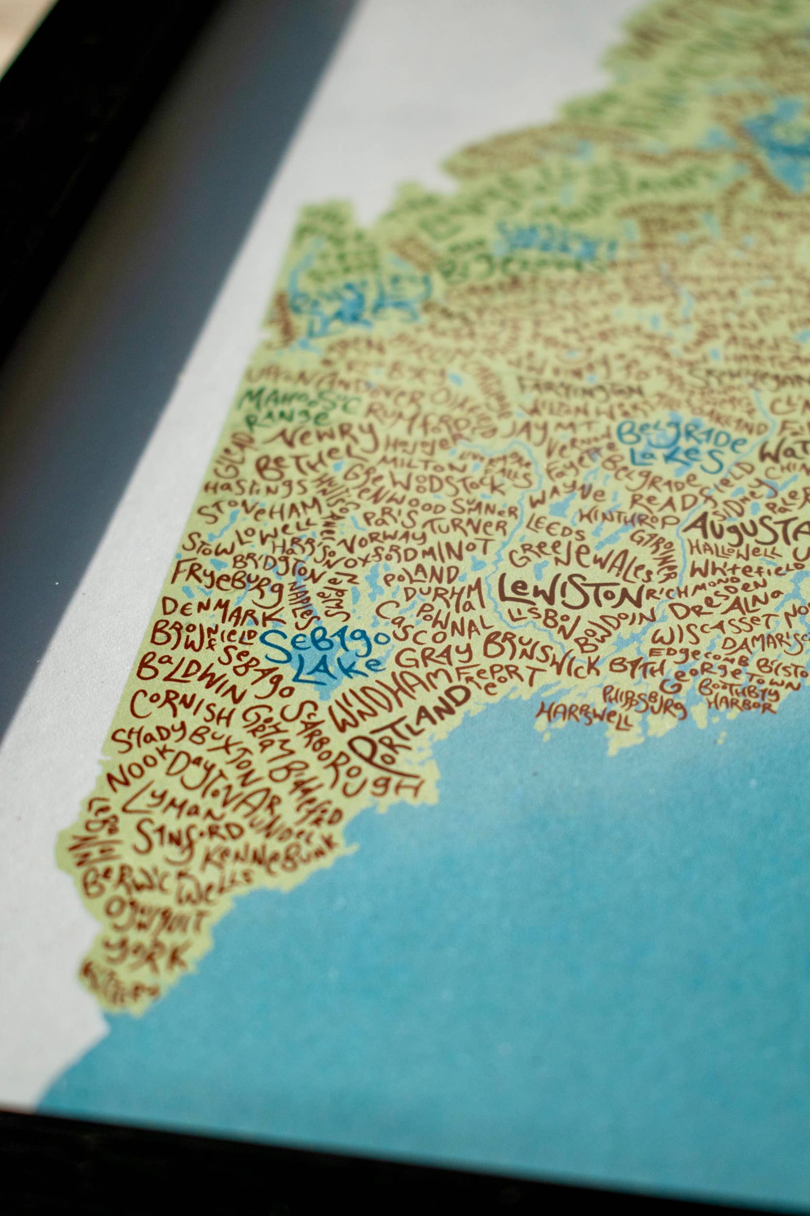Abby Clark Creative - Wholesale Art Print - The State of Maine -Hand Lettered Typography 11x14 Art Print3