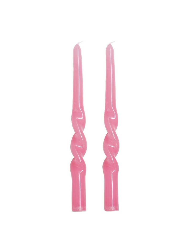 Twisted Dinner Candle Set of 2 - Pink for wholesale by Mosey Me