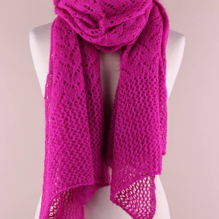 NAÏS PARIS - Wholesale Scarf - Women's - OPENWORK MOHAIR WOOL SHAWL34