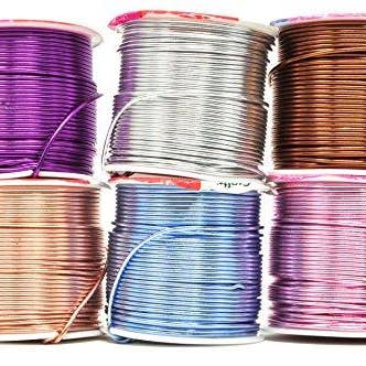 Mandala Crafts - Wholesale Craft Supplies - Mandala Crafts Anodized Aluminum Wire for Sculpting, Armature, Jewelry Making, Gem Metal Wrap, Garden, Colored and Soft, Assorted 6 Rolls38