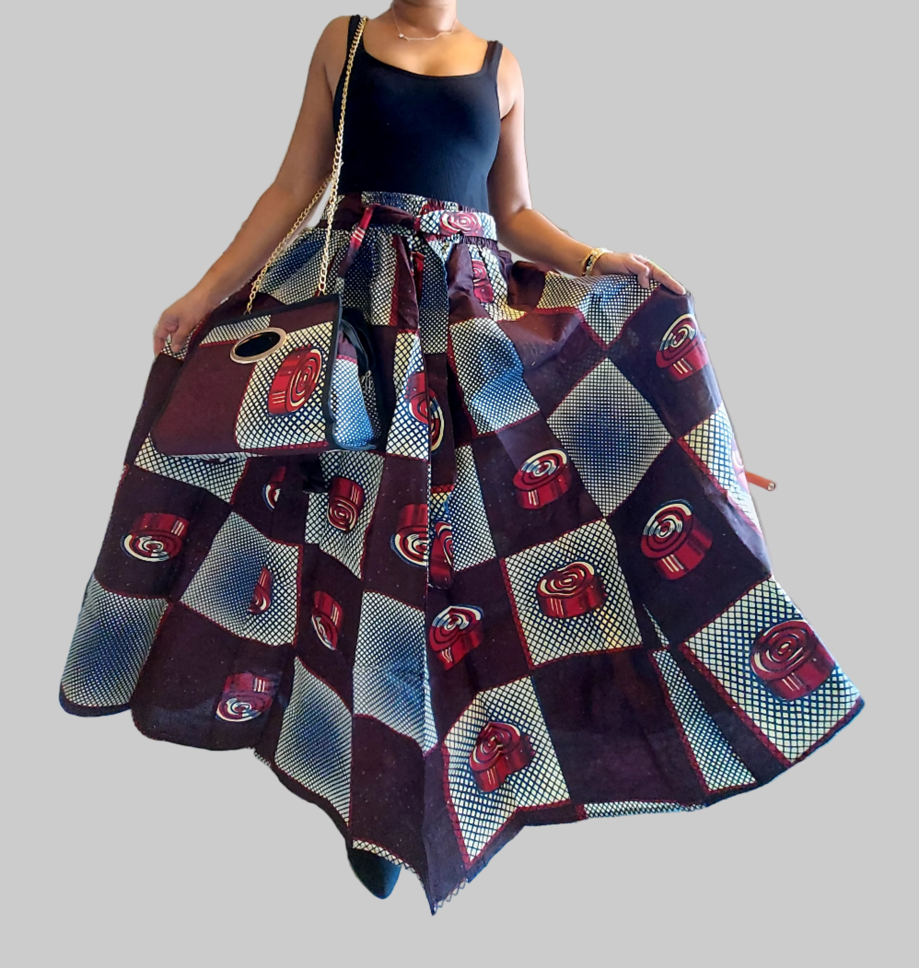 India Batik - Wholesale Dress - Women's - 3pcs Set Maxi Skirt Pocketbook wrap Dress L1