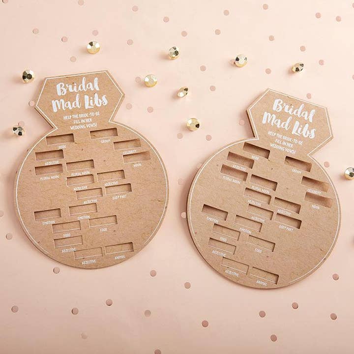 Kate Aspen - Wholesale Card Game - Kraft Bridal Shower Game Card - Ring Shape Set of 50