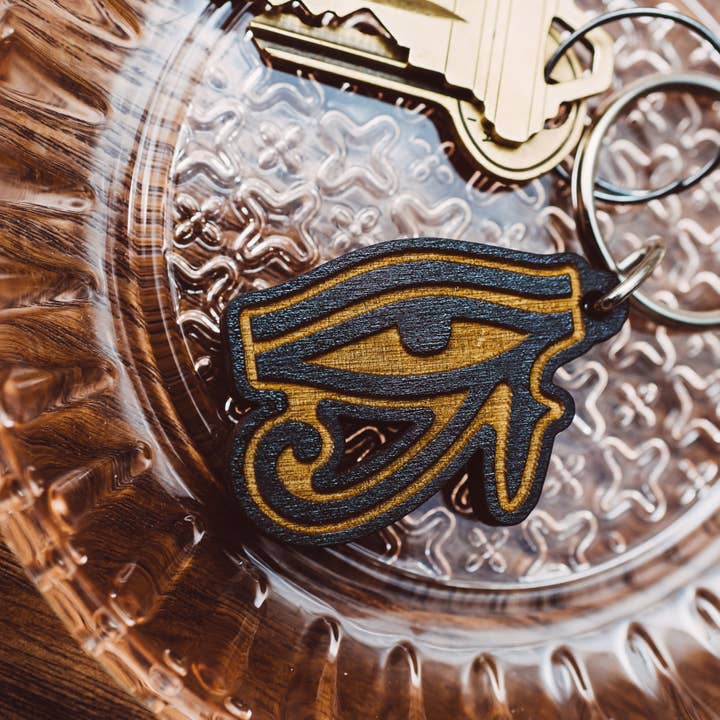 Most Amazing - Wholesale Keychain - Unisex - Eye of Horus Wooden Keychain - Zipper Pull