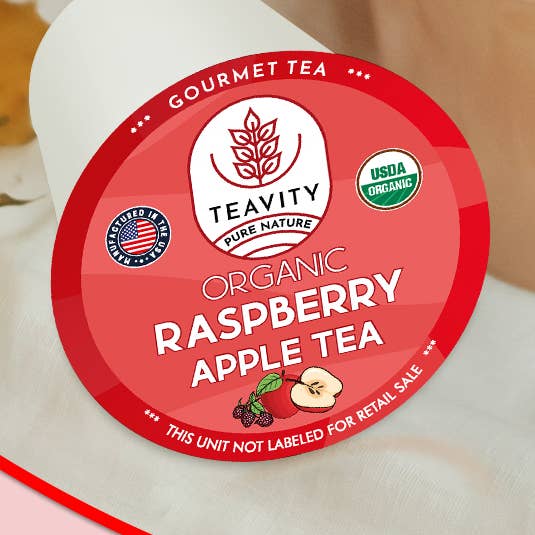 Organic Raspberry Apple Tea Pod, for wholesale by Teavity