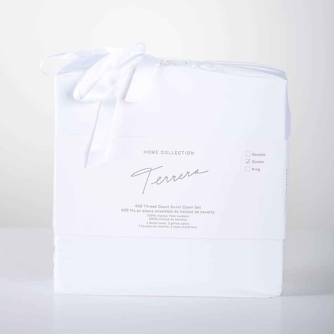 Terrera - Vente Parure de lit - Terrera - Parure de housse de couette en bambou 3 pièces uni12