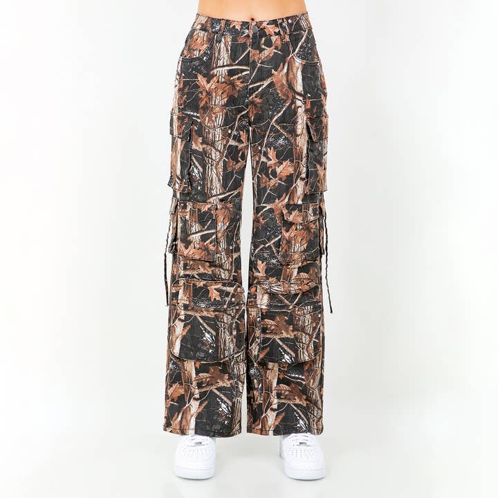 PLUS SIZE REALTREE WIDE LEG CARGO PANTS-RJH30759SP for wholesale by American Bazi