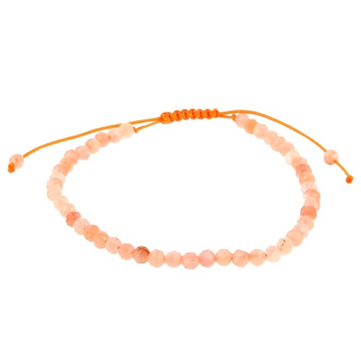 Sunstone Bracelet with 3mm Shamballa Faceted Beads for wholesale by Artisans de Madagascar