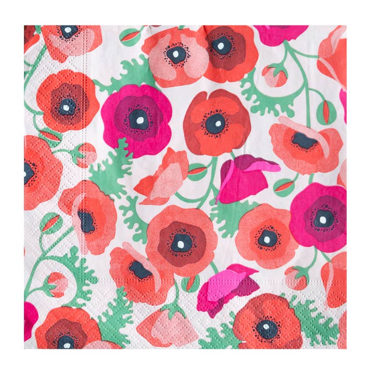 Paper Napkins - Poppies and other Purchase Wholesale floral paper napkins. Free Returns & Net 60 Terms on Faire trending on Faire.