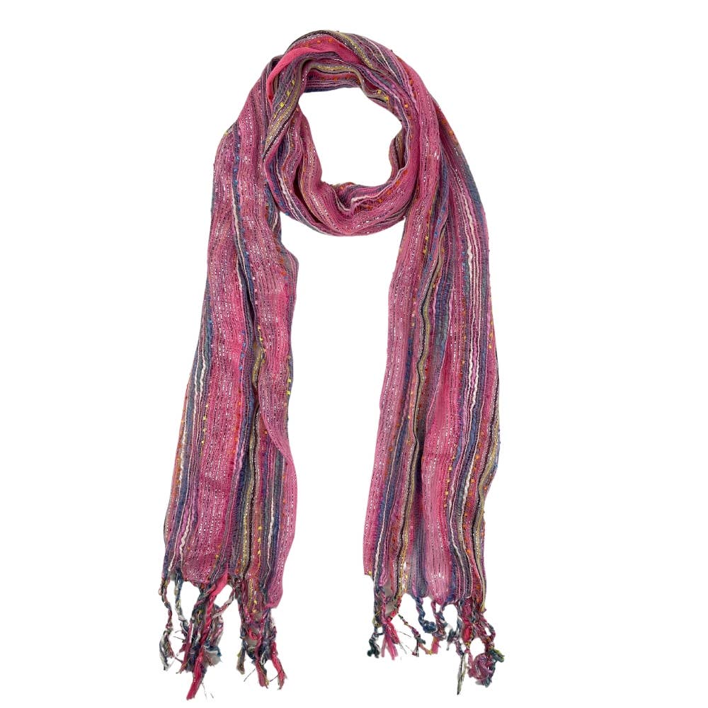 Humble Hilo – wholesale Scarf – Women's – Humble Hilo Multicolored Thread Artisan Scarf110