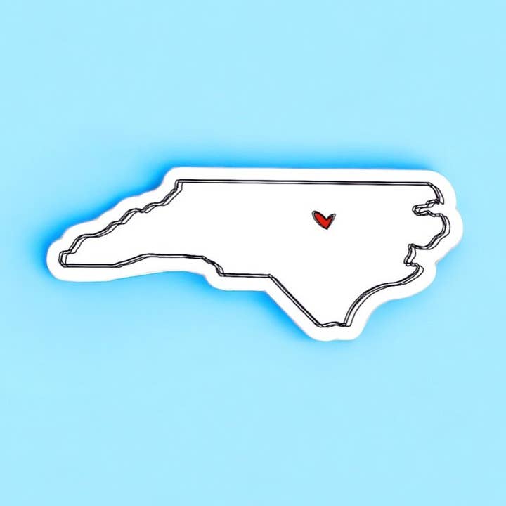 Positively North Carolina - Wholesale Sticker - North Carolina Heart Travel & Road Trip Stickers0