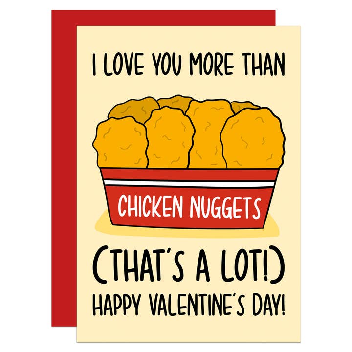 TeePee Creations – Großhandel Valentinstag-Karten – Chicken Nuggets Valentinstag A6 Karte
