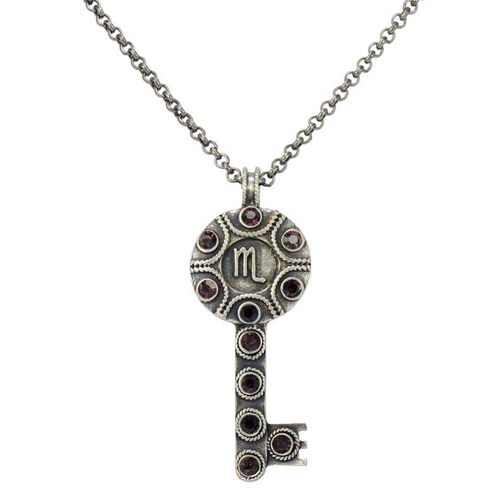 Key Zodiac Sign Necklace SCORPIO for wholesale by Not Just Any Old Day