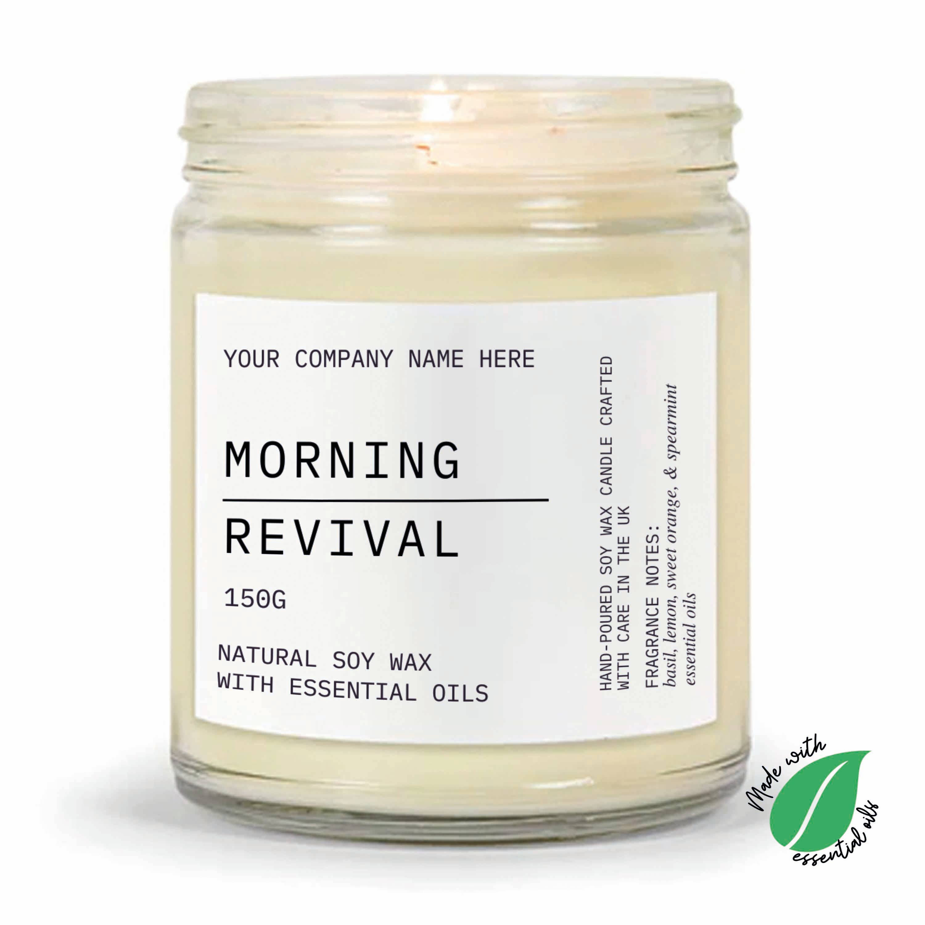 Candle Drop - Wholesale Jar/Filled Candle - Label Style 8 | Wholesale White Label Candle | Clear Jar3