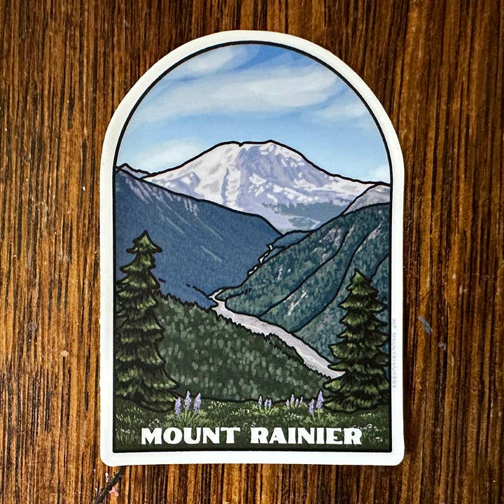 Mount Rainier National Park Vinyl Sticker for wholesale by MP Mountainworks