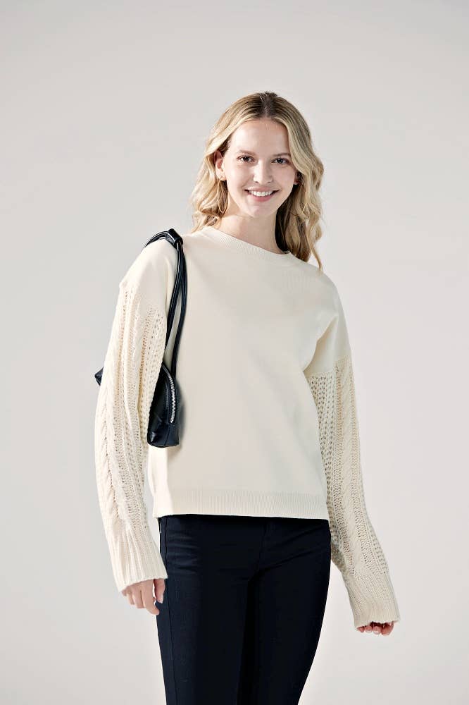 noflik – wholesale Knitted jumper – Women′s – INT1031 Cable Slve Sweater- 6pcs Pack $5.75/unit (72%OFF)16