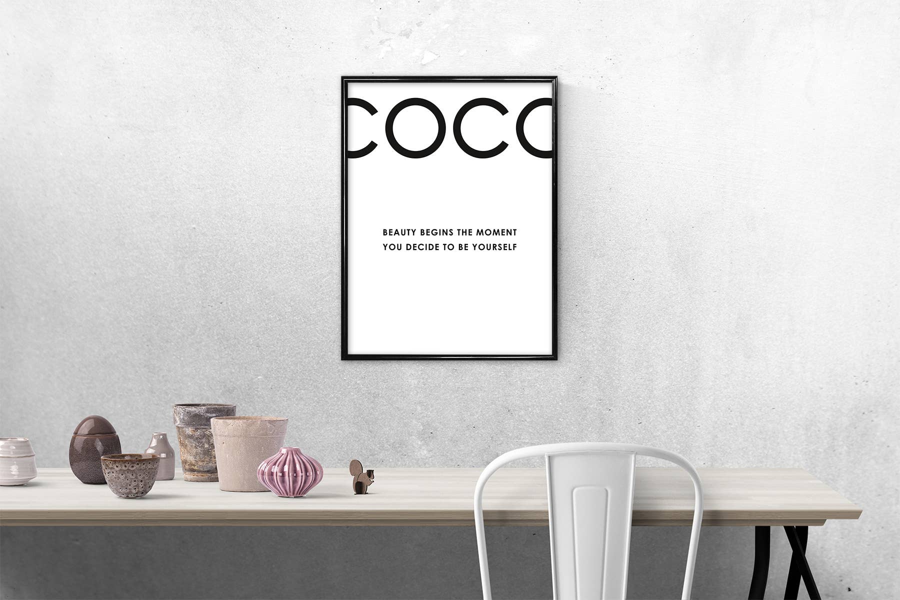 Close Up GmbH - Wholesale Art Print - Coco art print Beauty begins the moment you.. 40 x 30 cm3