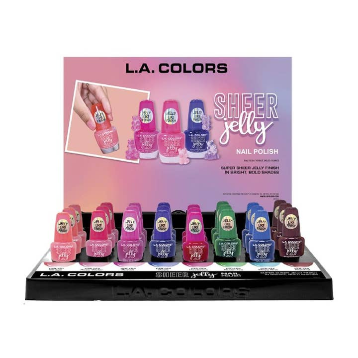 PINEAPPLE Beauty - Wholesale Retailer Display - Beauty & Wellness - LA Colors CPD815 Sheer Jelly Nail Polish Display - 24 pcs