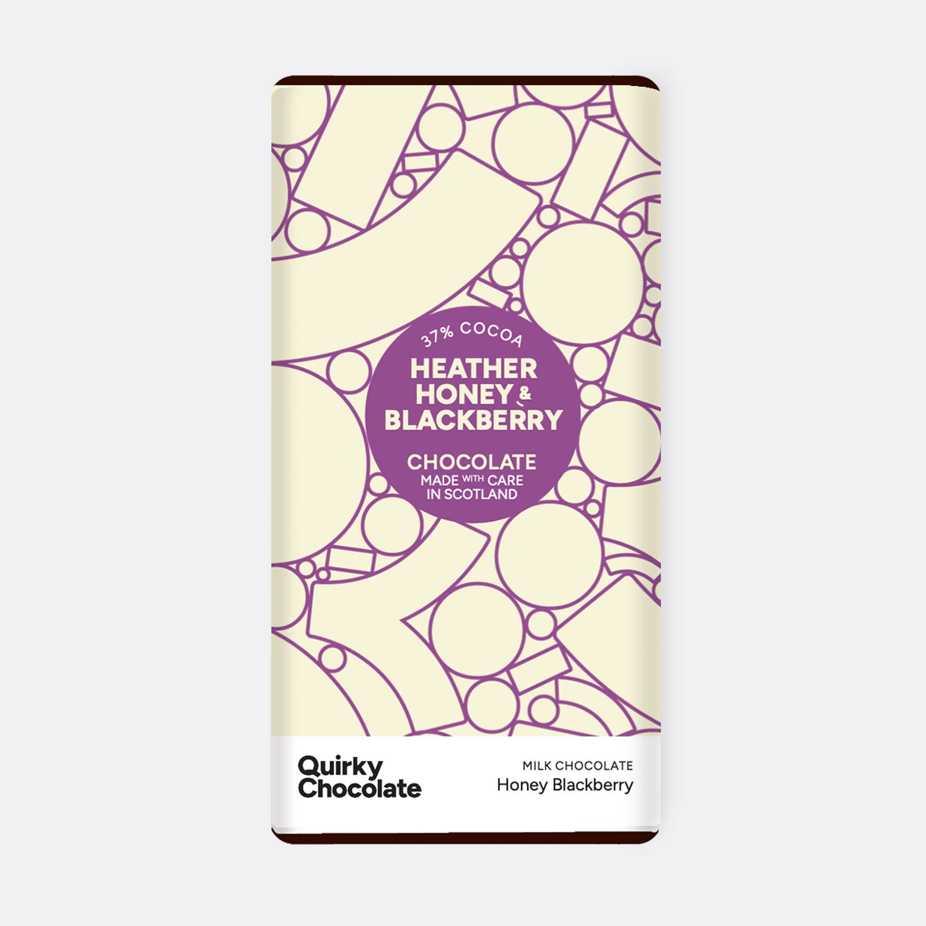 Quirky Chocolate – wholesale Chocolate bar – Heather Honey and Blackberries in Milk, 110g0