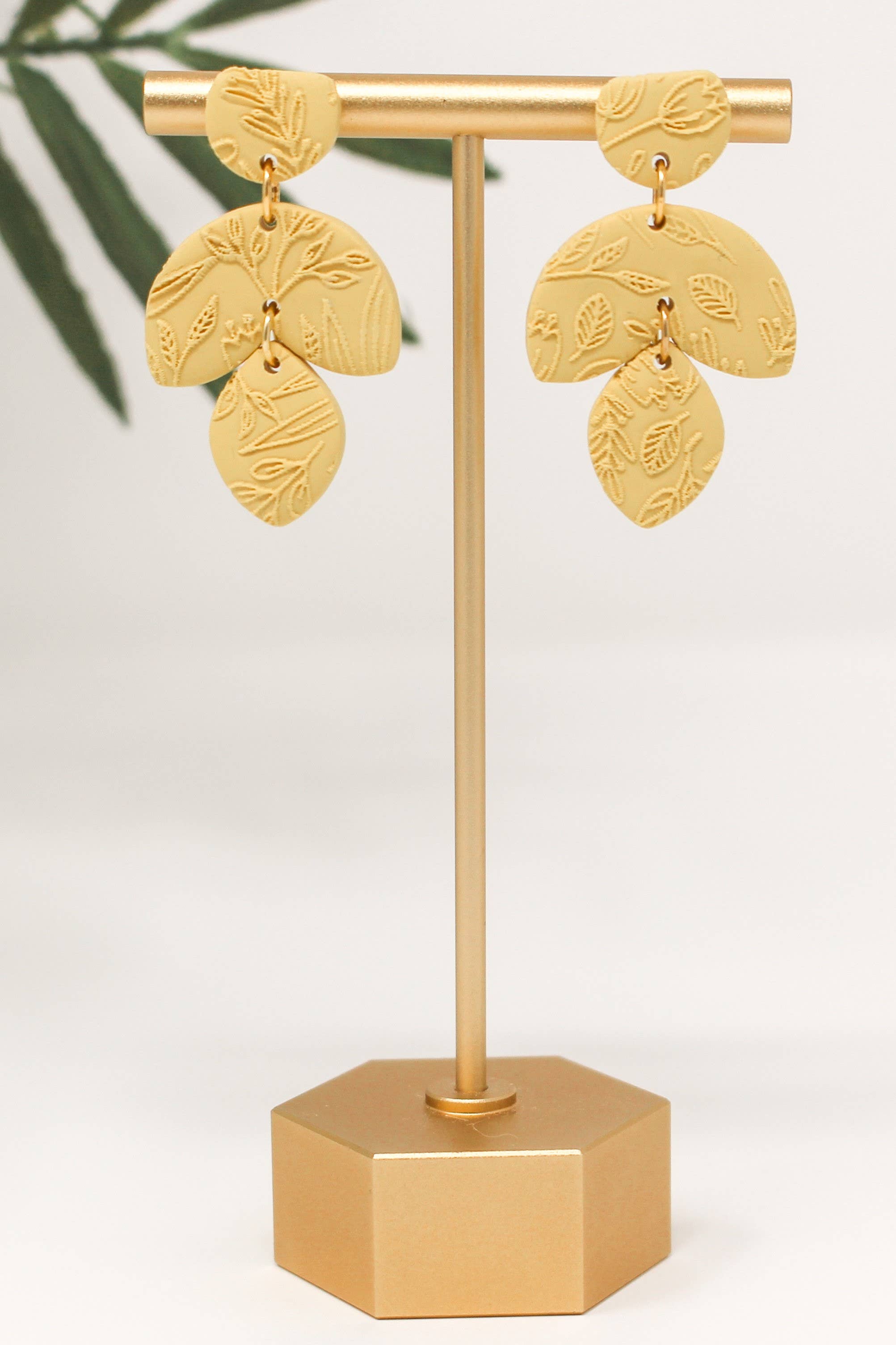 Fern and Arrow co. - Wholesale Dangle Earrings - Harriet-Polymer clay mustard earring dangle hypoallergenic1