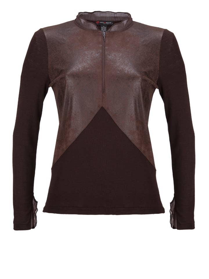 226 04 Langarmshirt mit Rundhalsausschnitt - Wolle, Seide und Leder für den Großhandel von Madiva