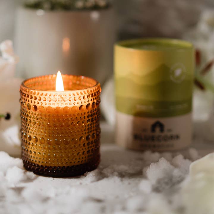 White Lily Scented Candle - Coconut Wax - Handmade in Colorado for wholesale by Bluecorn Candles