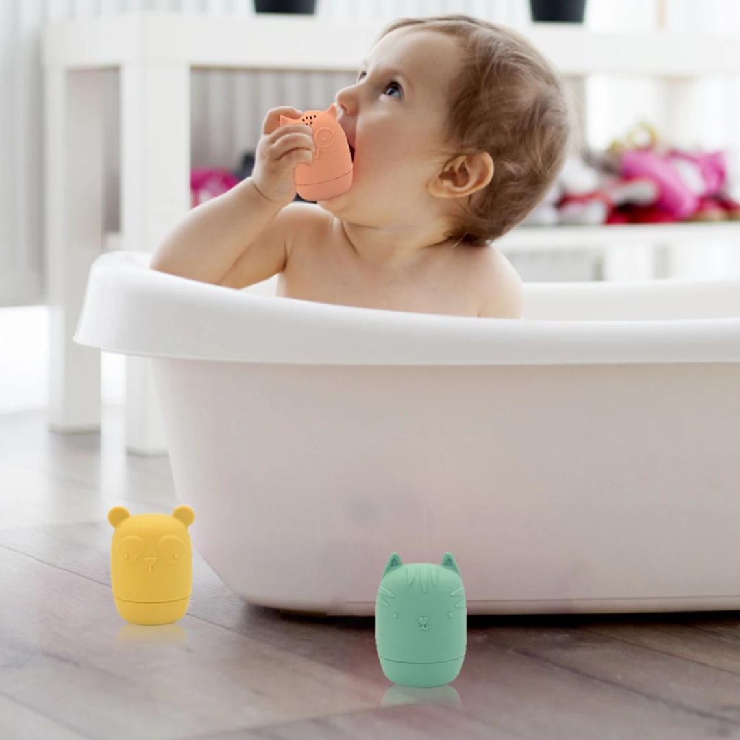 Dreamroo – Engroshandel Badelegetøj - Baby – Sprinkler Dyrebadelegetøj - 4-delt sæt1