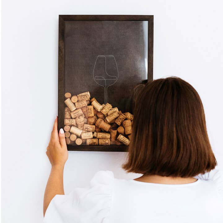 The Corkbox Company – Suporte de vinho por atacado – Vitrine em Cortiça Vinho “Copo de Vinho” Decor Minimal Wine