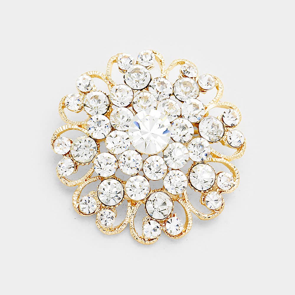 Sensibling Corp. – Engroshandel Broche – Blomsterhjerte Krystal Rhinsten Broche4