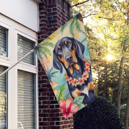 Drapeau Coonhound Luau House noir et beige DAC6374 pour la vente par Caroline's Treasures