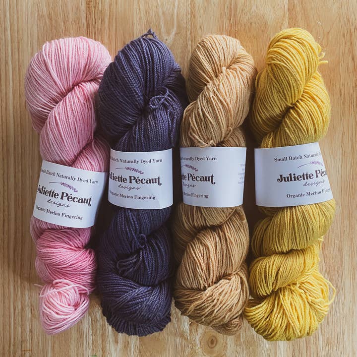 Organic Merino Fingering: Naturally Dyed Wool Yarn for wholesale by Juliette Pécaut Designs