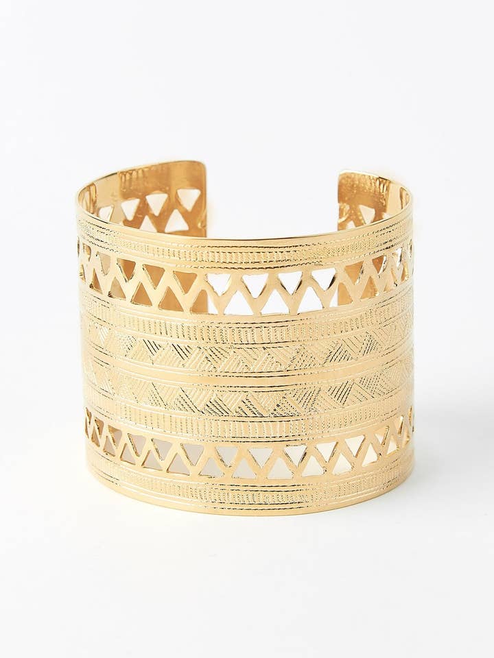 Pulseira Bracelete Tahoua banhada a ouro por atacado de Ombre Claire