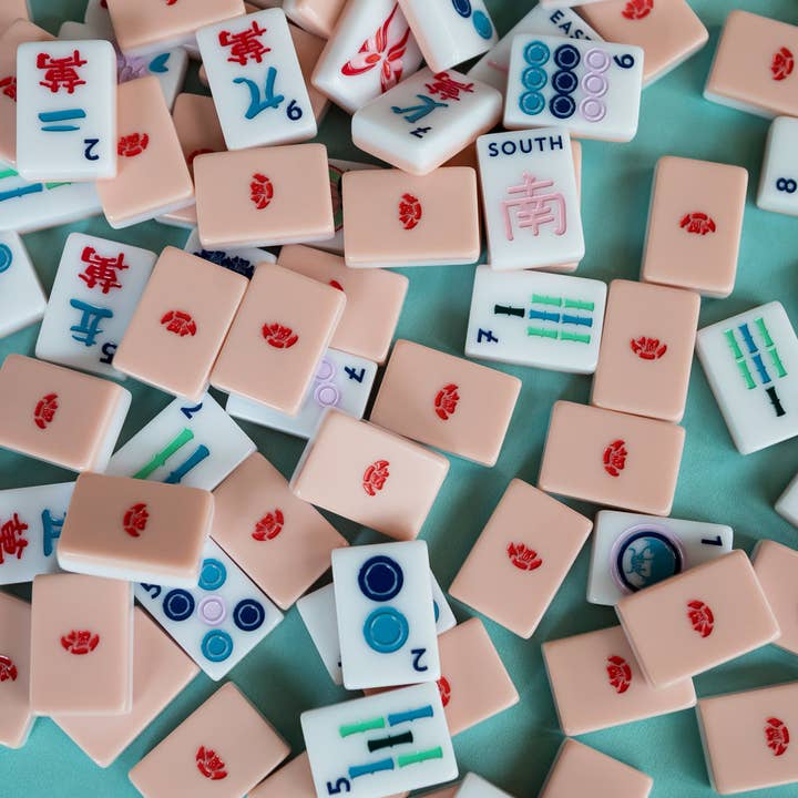 The Mahjong House – Engroshandel Brætspil – Husflisesæt, lyserød1