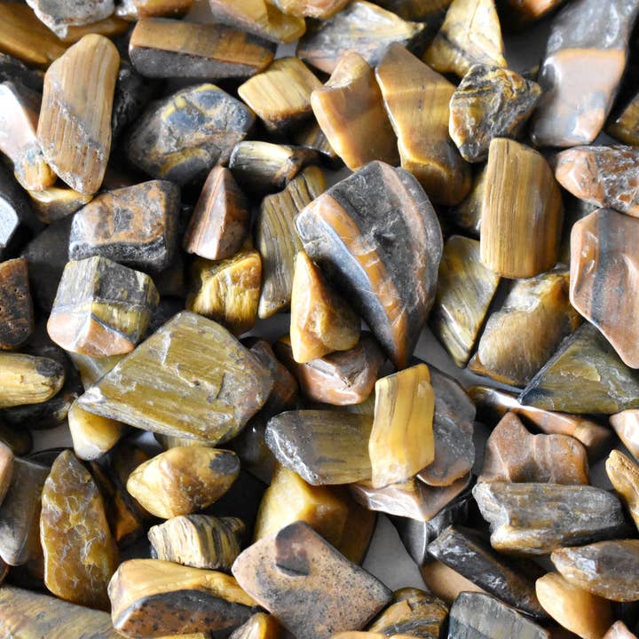 Soothing Crystals - Venta al por mayor Piedras/cristales espirituales - 100 g de chips de piedra curativa | Ojo de tigre | Chips de cristal en bruto3