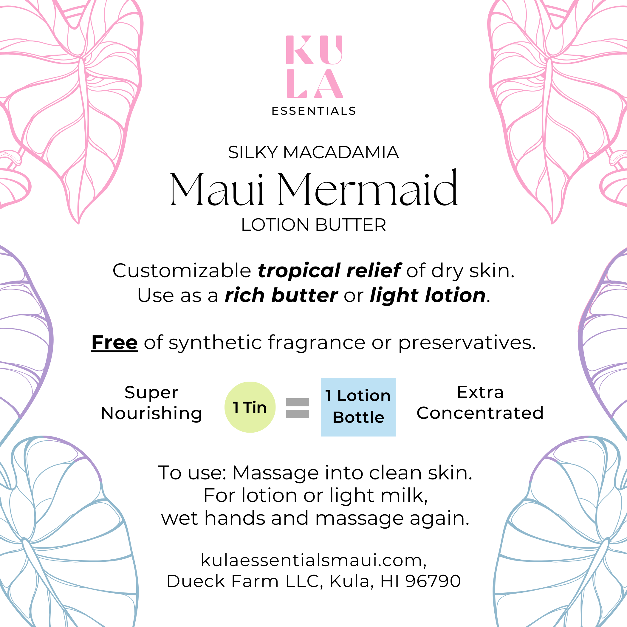 Kula Essentials - Wholesale Body Balm/Butter - Silky Macadamia Lotion Butter - Maui Mermaid4