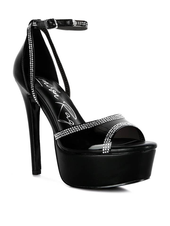 Rag Company - Wholesale Platform Heels - Women's - Cinderella Rhinestones Embellished Stiletto Platform Sandals9