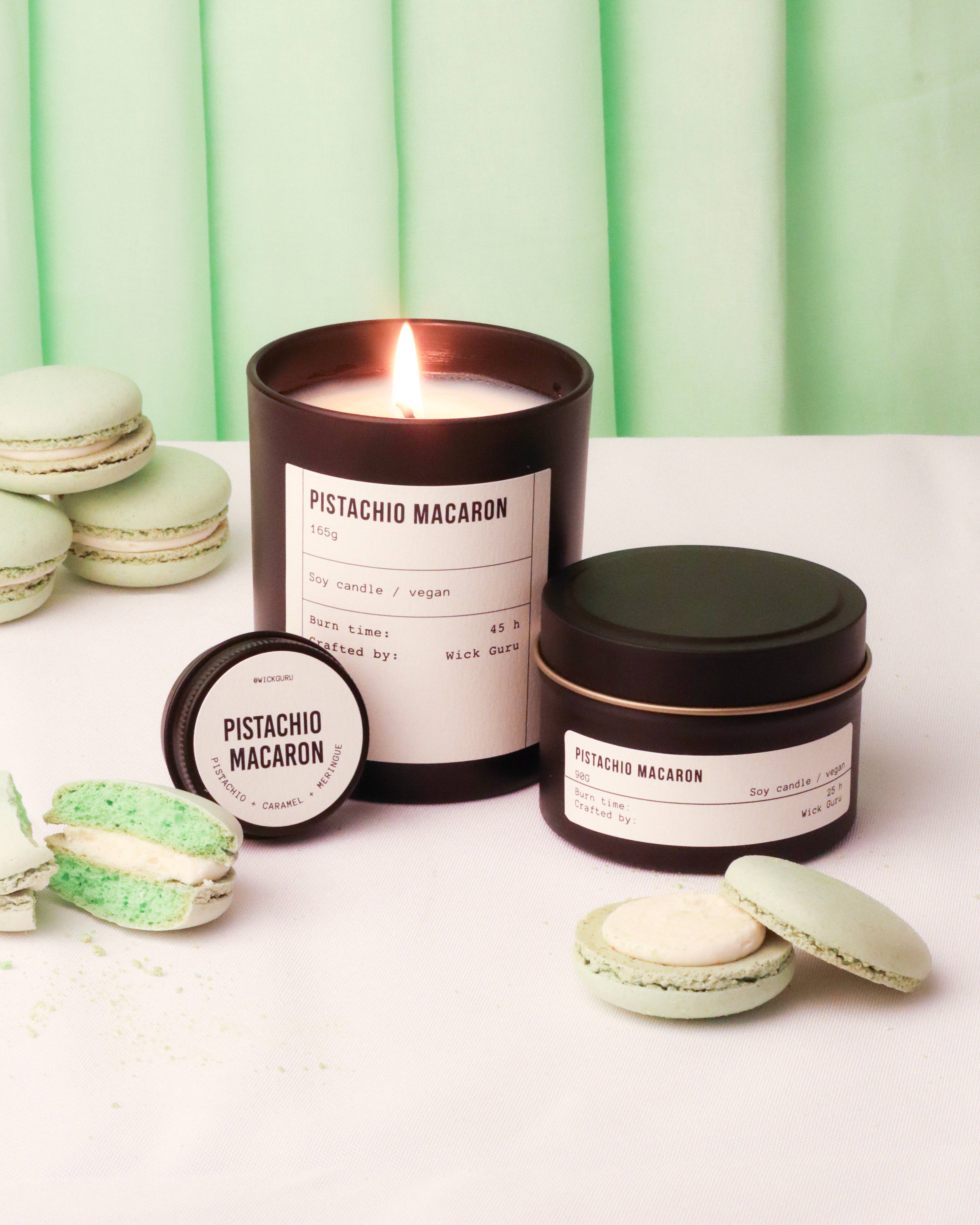 Wick Guru - Wholesale Jar/Filled Candle - Pistachio Macaron Soy Candle – Dessert Gift, Gift for Mum4