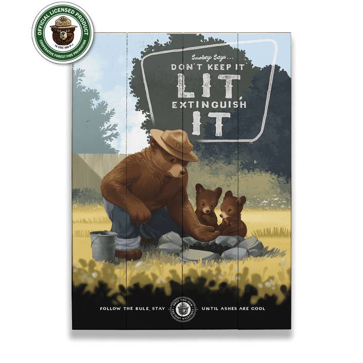 Smokey Bear 2017 Extinguish It - Wood & Metal Wall Art for wholesale by Old Wood Signs