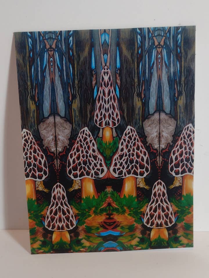 Waterproof Art Sticker- Mushroom Series- Large-Morels for wholesale by Laura Noel Art and Music