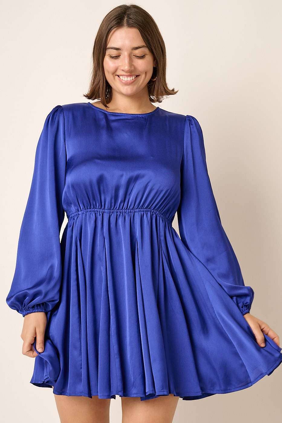 mittoshop - Wholesale Dress - Women's - PLUS SATIN CUT OUT BACK DETAIL MINI DRESS5