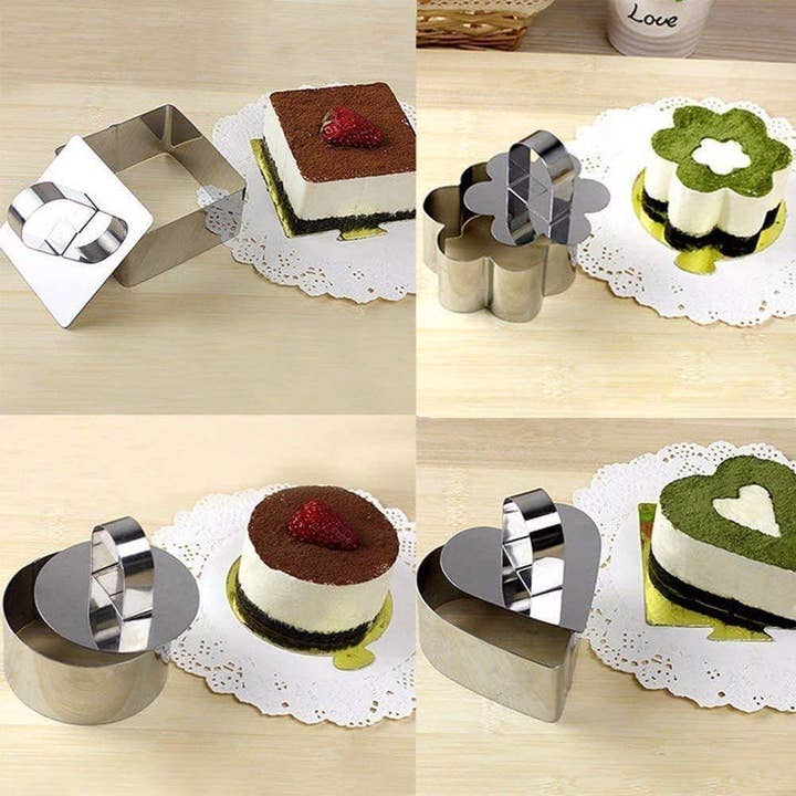 VIGOR - Wholesale Cake Pan - 3D Cake Molds with Pusher Lifter Cooking Rings Set of 4