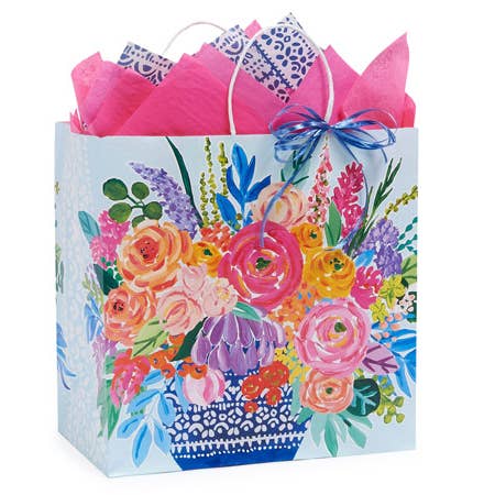 Persian Blooms Paper Gift Bags for wholesale on Faire
