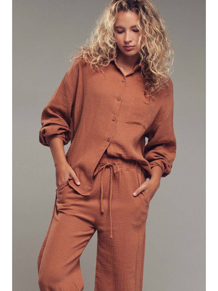 Urban Daizy - Wholesale Lounge Set - Women's - Textured Cotton Gauze Lounge Set15