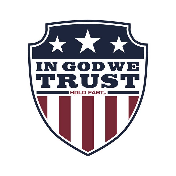 Kerusso - Wholesale Sticker - HOLD FAST In God We Trust Shield Sticker