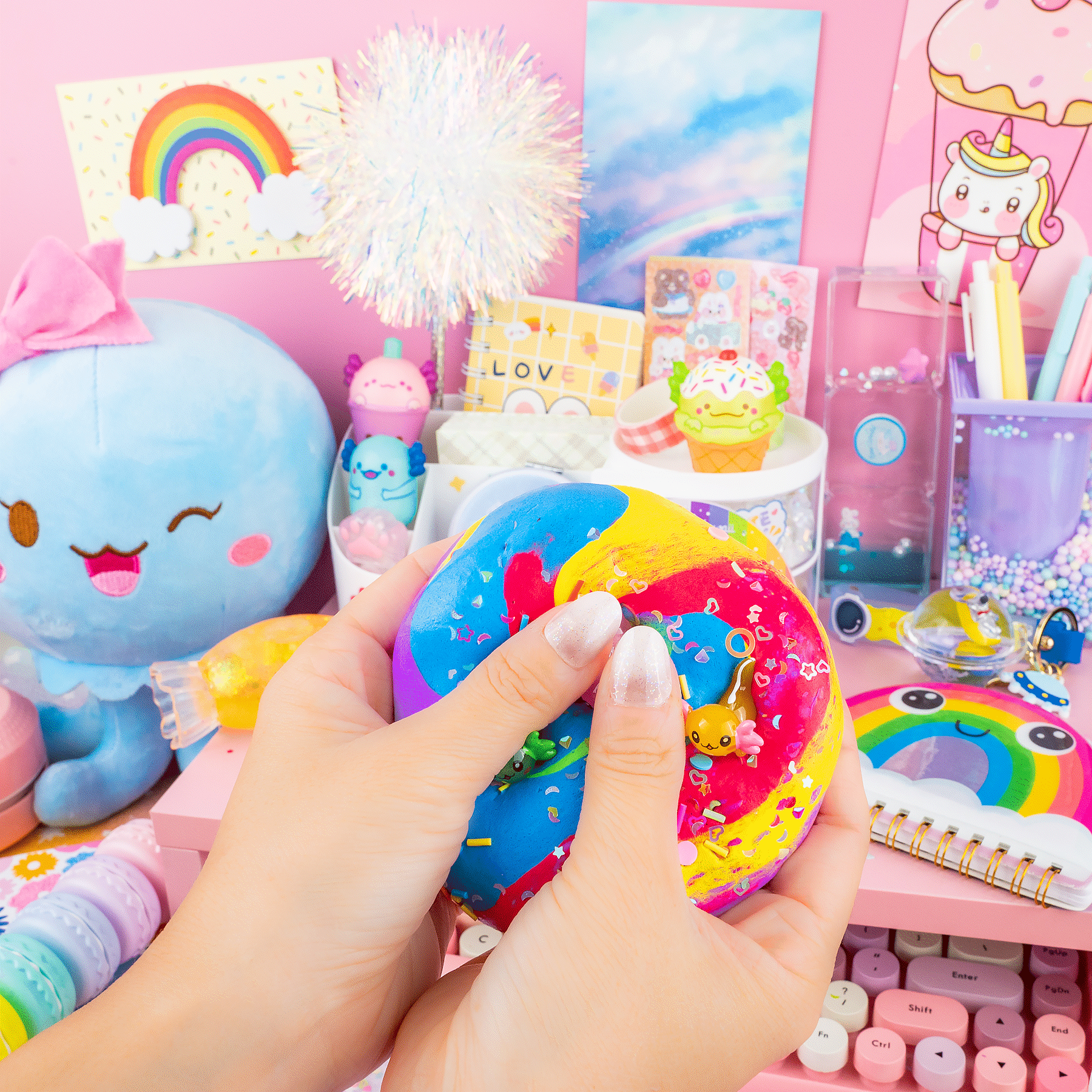 Kawaii Slime Company - Vendita all'ingrosso Plastilina/slime - Bambini - Slime Cupola™ Firma Burro A'lotl Friends (4 pezzi/confezione)1