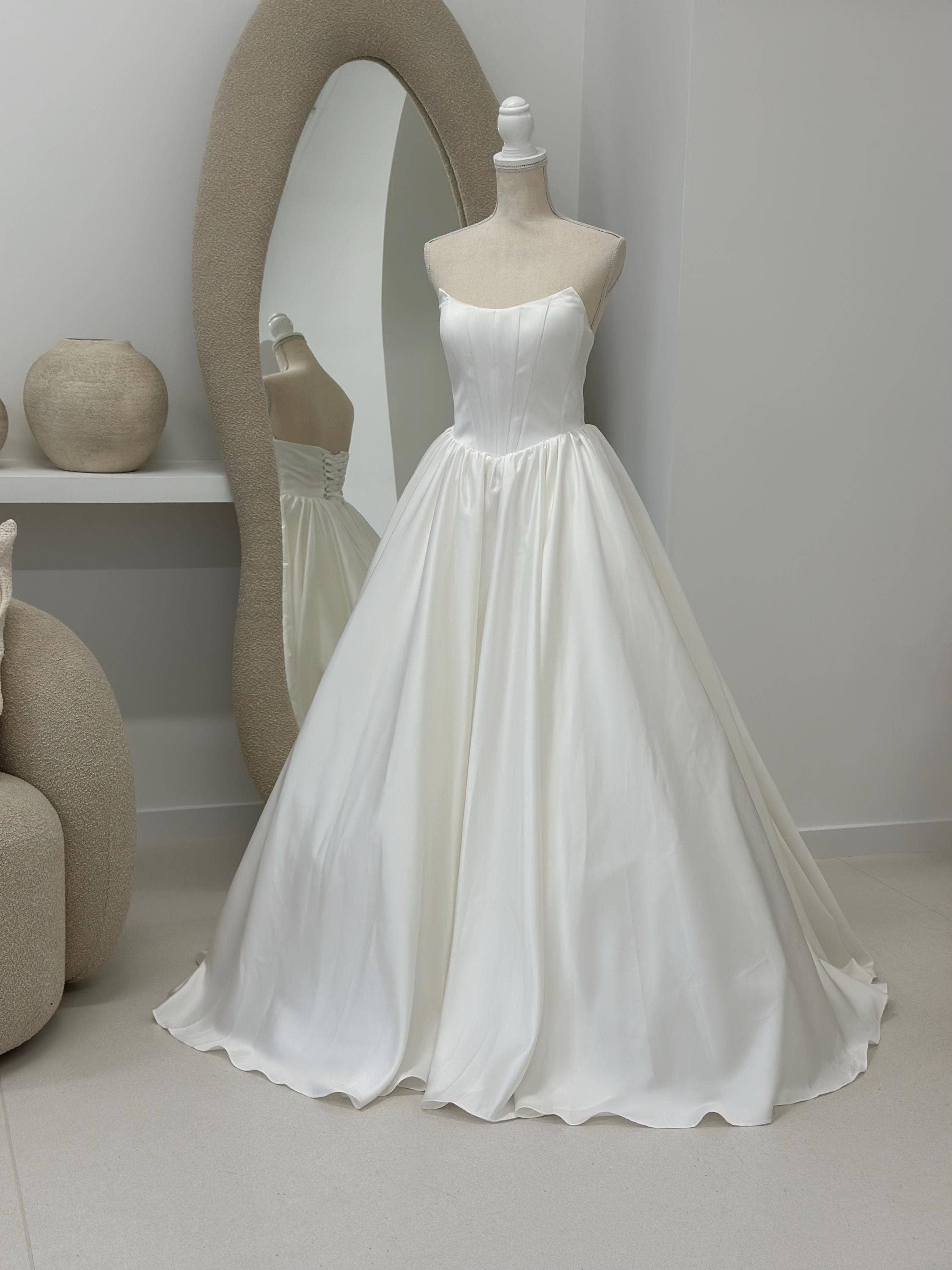MB Blissful Gown - Wholesale Gown - Women's - Strapless Satin Ball Gown & Drop Waist Wedding Dresses 0