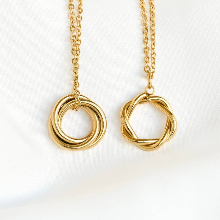 Halskette mit verdrehtem Kreis — Ringhalskette im Vintage-Stil für den Großhandel von Blueyejewelry